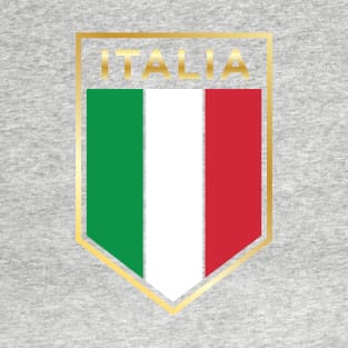 Italia design - Proud Italian - Italian Flag Shield T-Shirt